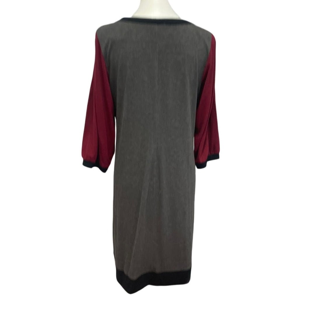 Dress Barn Womens Plus SIze 16 Long Sleeve Scoop Neck Cotton Blend T Shirt Dress