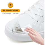 ZGR Mens Size 12 White Faux Leather Lace Up Basic Low Top Sneakers Casual Shoes