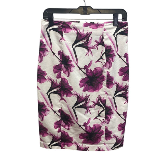Worthington Womens Size 10 Floral Cotton Blend Unlined Long Pencil Skirt