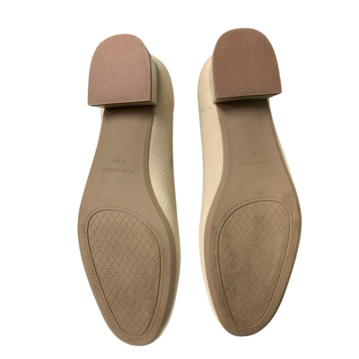 Jenn Ardor Womens Size 9.5 Tan Closed Toe Bow Low 1" Block Heel Slide On Shoes