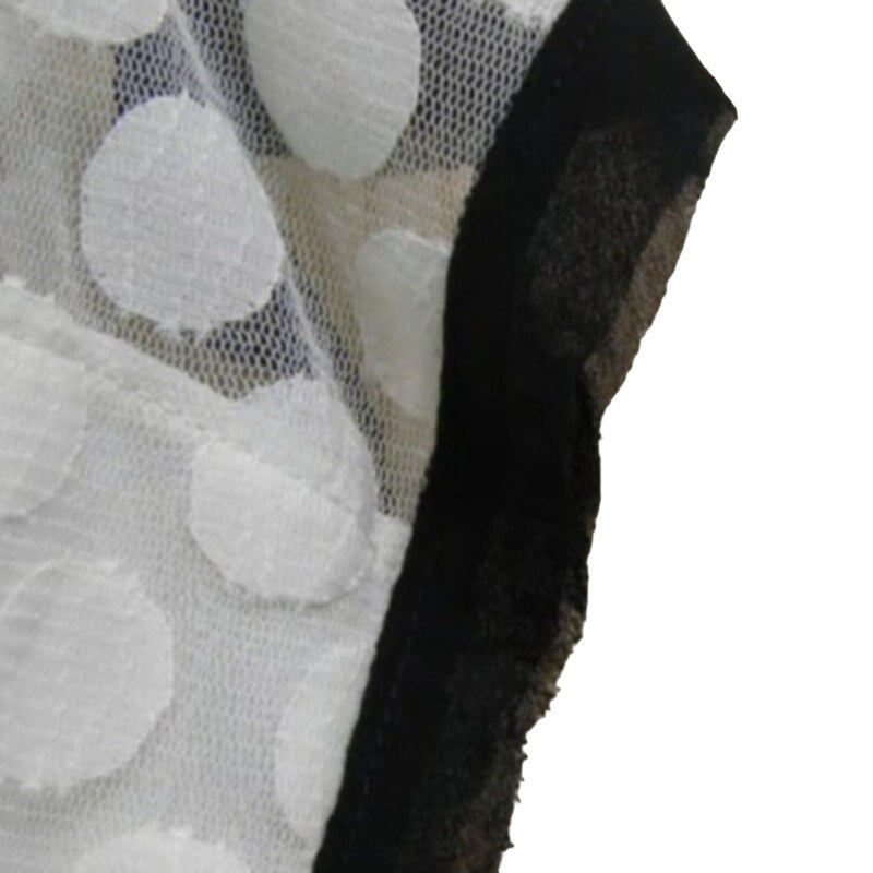 Ann Taylor Womens Medium Cream Sheer Polka Dot Fully Lined Overlay Top Blouse
