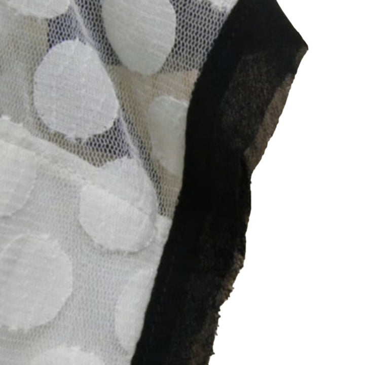 Ann Taylor Womens Medium Cream Sheer Polka Dot Fully Lined Overlay Top Blouse