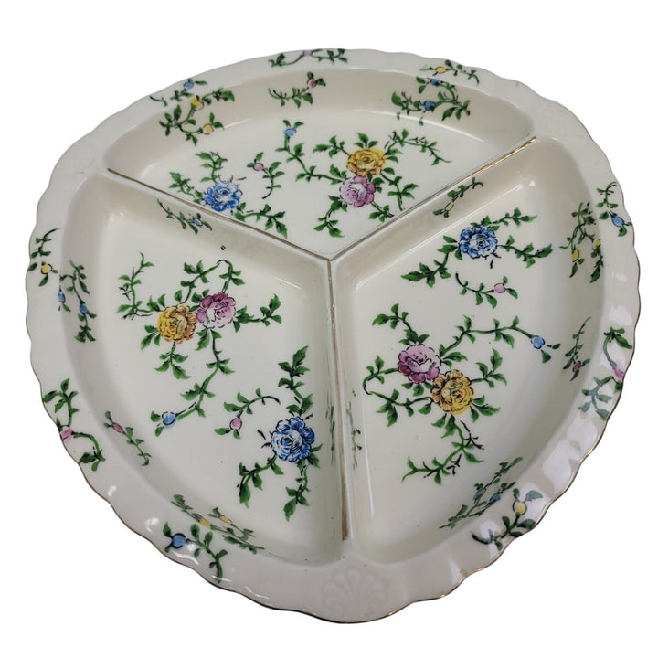 Vintage Made In Japan Floral Vine Fine China Hand Painted Teardrop Plate Dish