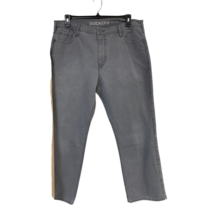 Lot of 2 Dockers Mens 38 X 30 D3 Gray Tan 100% Cotton Classic Fit Pants