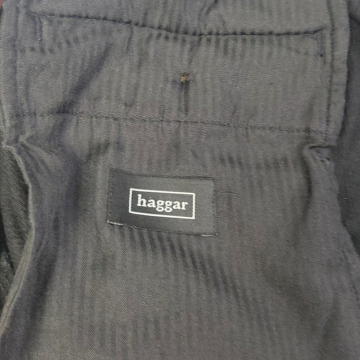 Haggar Mens 42X32 Black 100% Cotton Flat Front Mutli Pocket Corduroy Pants