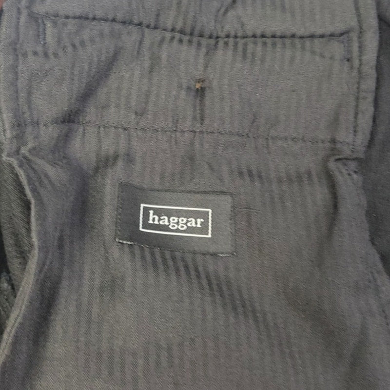 Haggar Mens 42 X 32 Black 100% Cotton Flat Front Multi Pocket Corduroy Pants