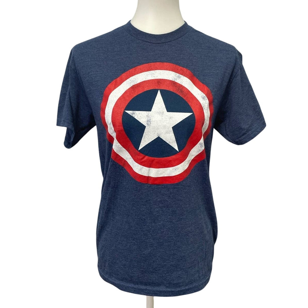 Marvel Captain America Womens Small Cotton Blend Short Sleeve Crew Neck Tee
