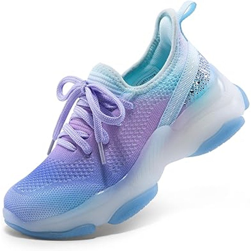 Dream Pairs Big Girls Size 4 Pastel Rhinestone Lace Up Sneakers Athletic Shoes