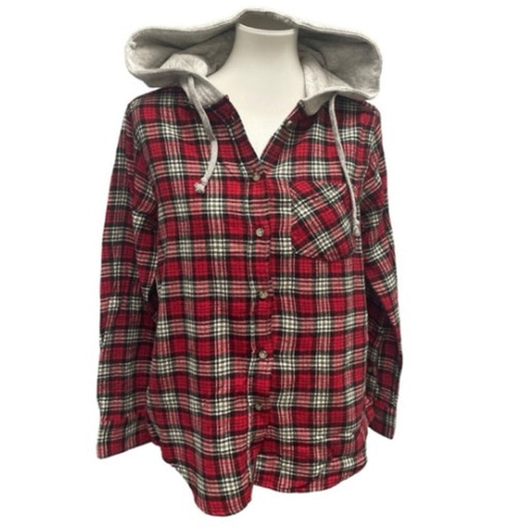 Wholesale Lot of 18 New Time &amp; True Plaid Hoodie Shirts