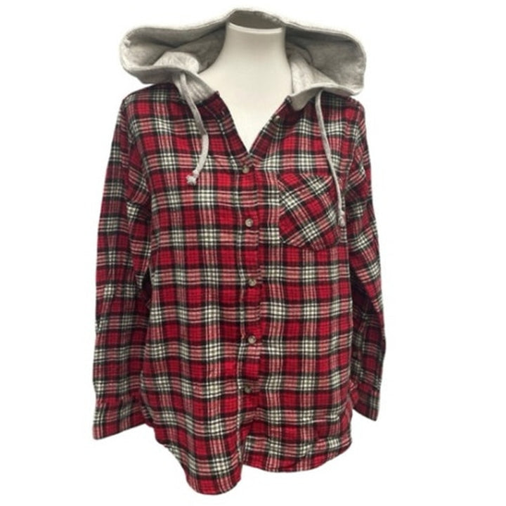 Wholesale Lot of 18 New Time &amp; True Plaid Hoodie Shirts