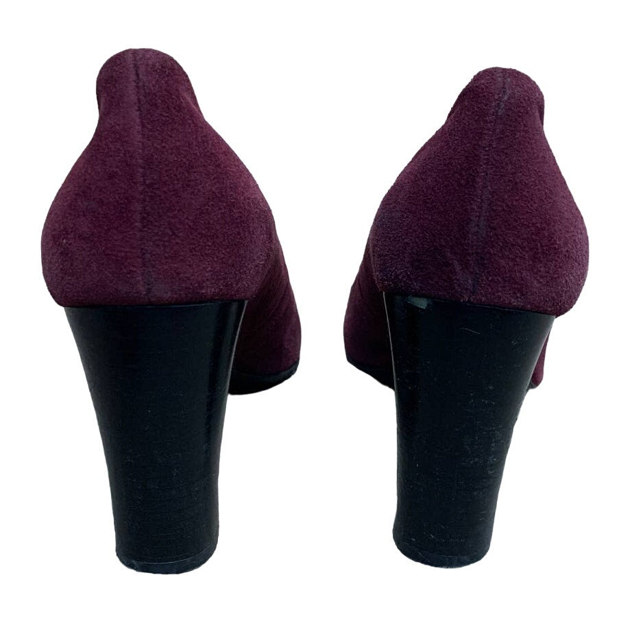 Calvin Klein US 8 Burgundy Red Wine Faux Suede High Heel Pumps Shoes