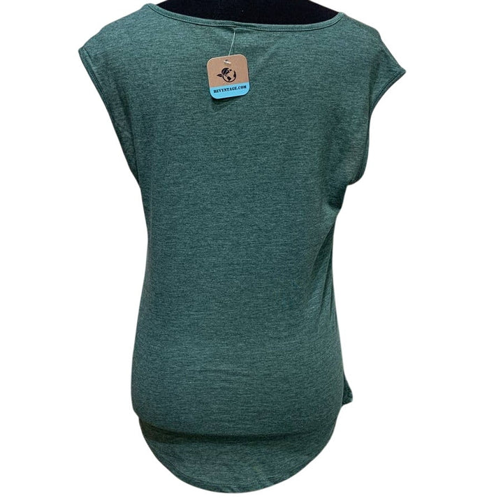 New Hand Printed Womens Medium Dragonfly PolyCotton Tank Top Sleeveless Tee