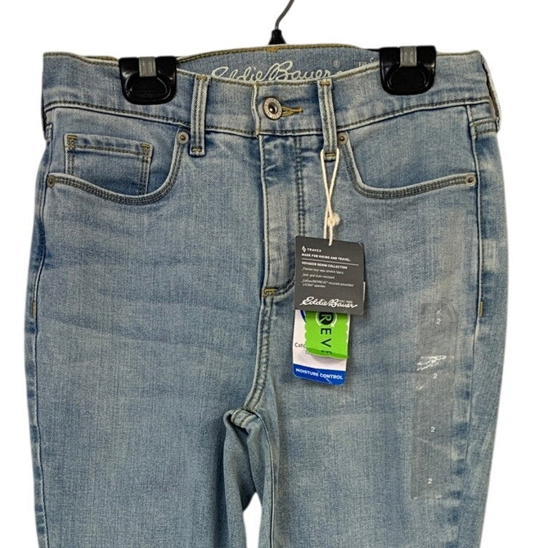 New Eddie Bauer Womens Size 2 Blue Haze Travex Voyager High Rise Skinny Jeans