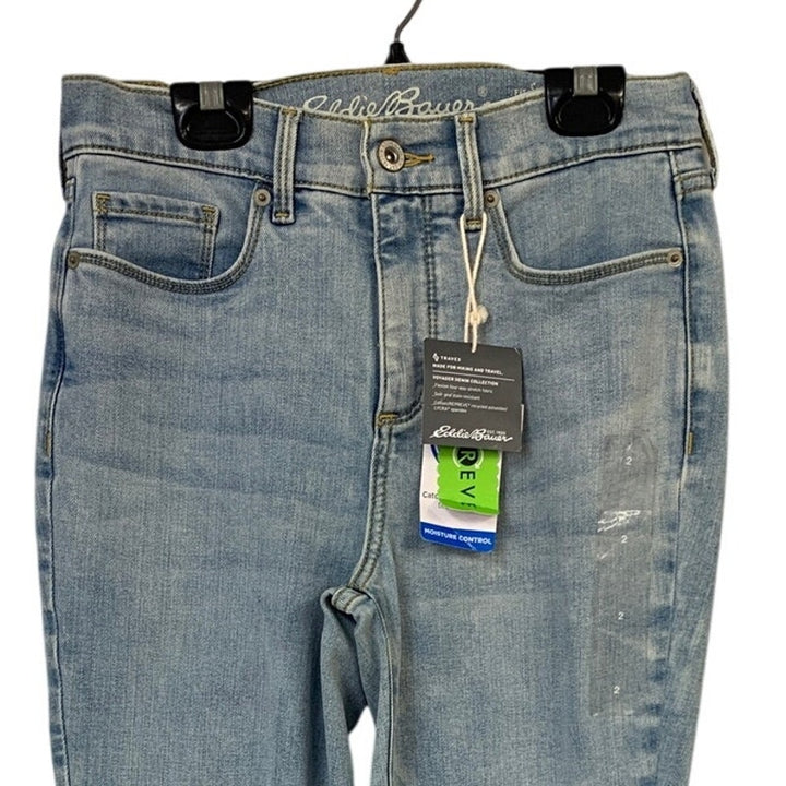 New Eddie Bauer Womens Size 2 Blue Haze Travex Voyager High Rise Skinny Jeans
