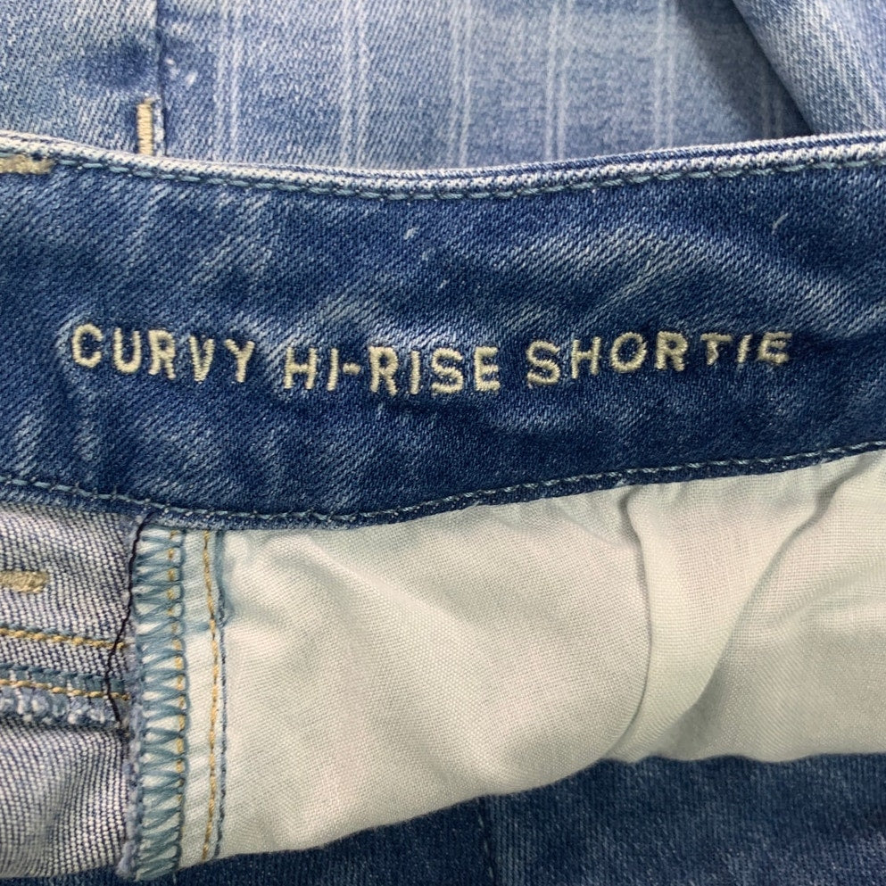 New American Eagle Size 0 Curvy Hi-Rise Shortie Stretch Jorts Denim Jean Short