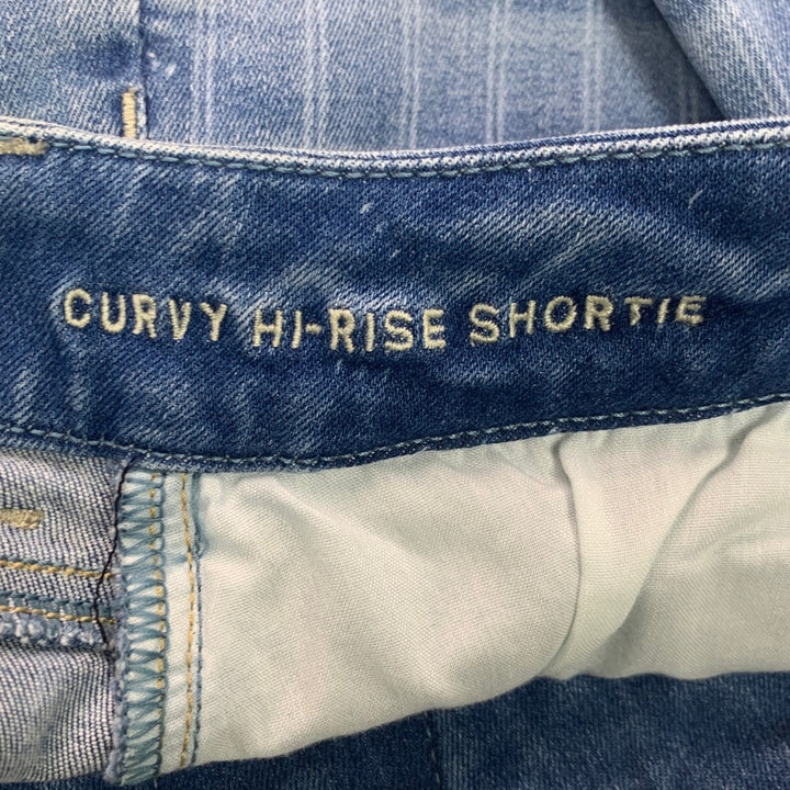 New American Eagle Size 0 Curvy Hi-Rise Shortie Stretch Jorts Denim Jean Short