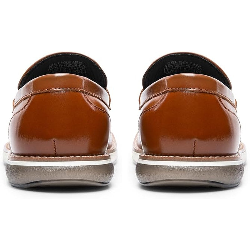 Bruno Marc Mens Size 10.5 Brown Faux Leather Dress Penny Loafer Slip On Shoes