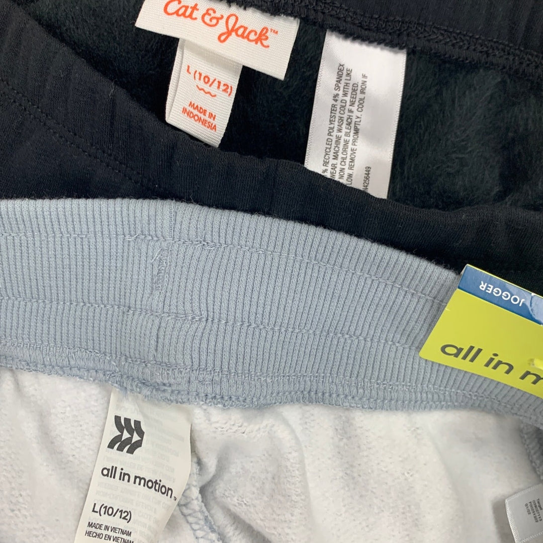 2 NWT New Cat &amp; Jack All In Motion Girls Large (10/12) Leggings Jogger Pants