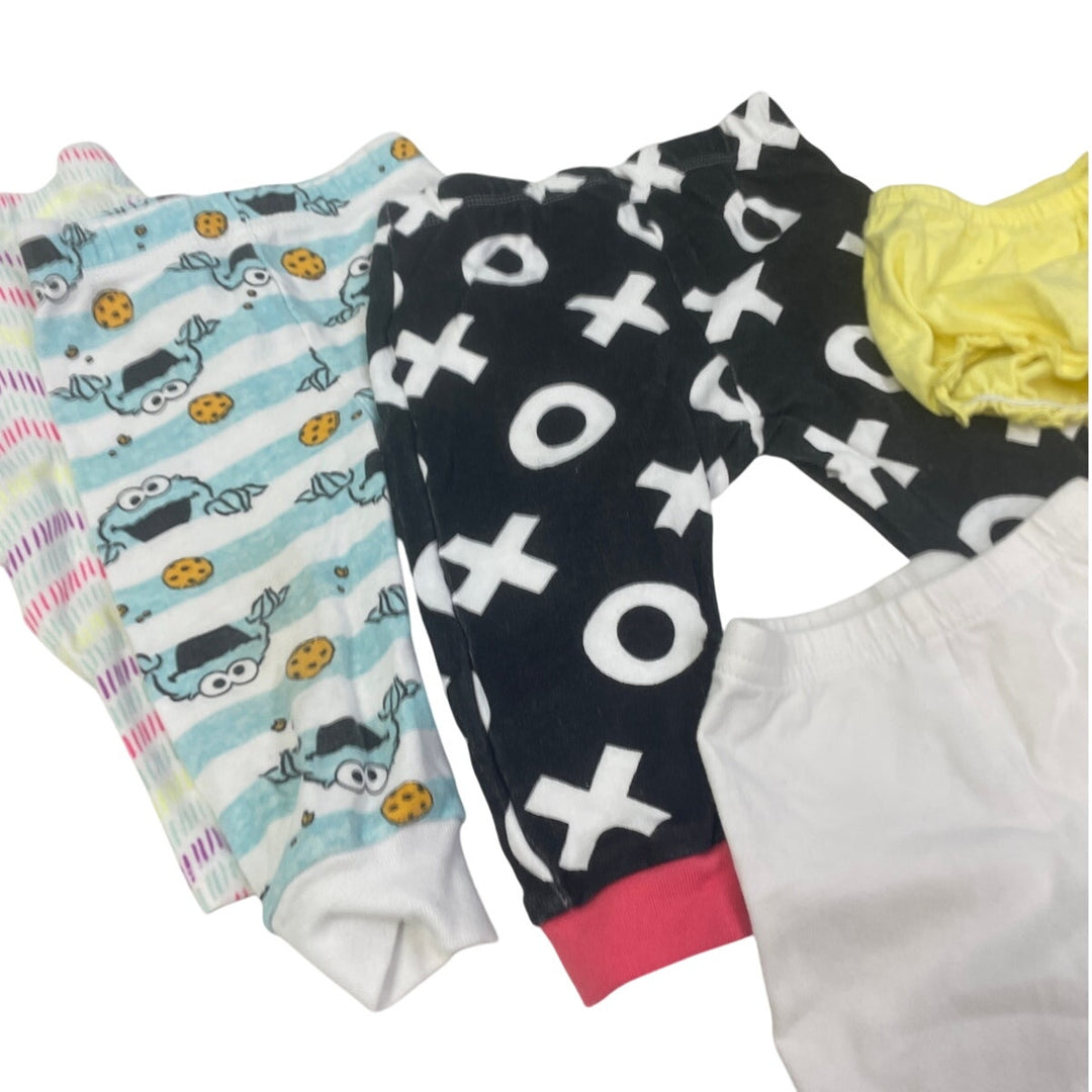 Lot of 6 Baby Girls 6-9 Mos Child of Mine Carters Cat &amp; Jack PJ Bottoms Pants