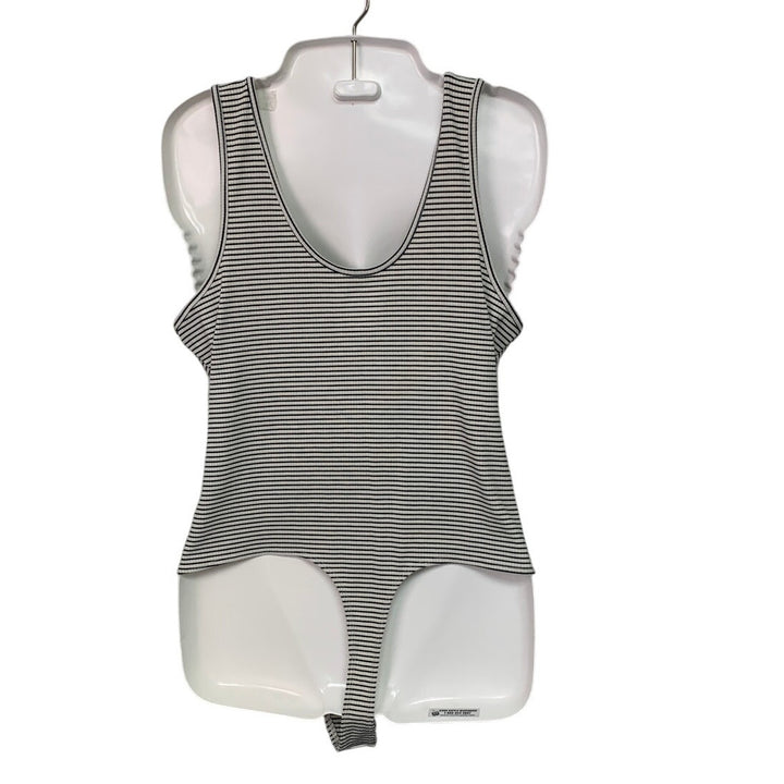 New American Eagle Womens XL Striped Thin Strap Snap Closure One Piece Bodysuit