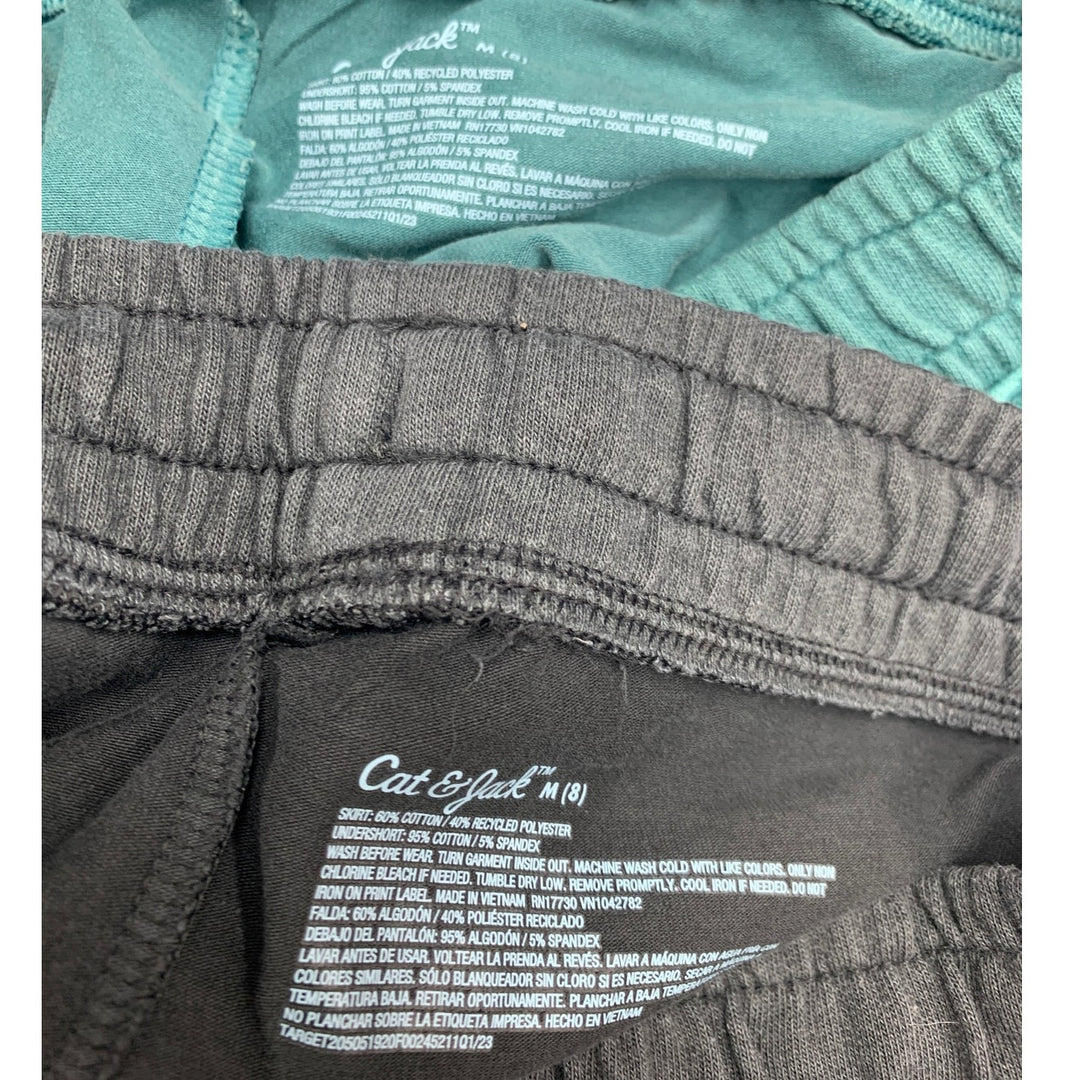 2 New Cat &amp; Jack Girls Medium (8) Stretch PolyCotton Elastic Waist Short Skorts