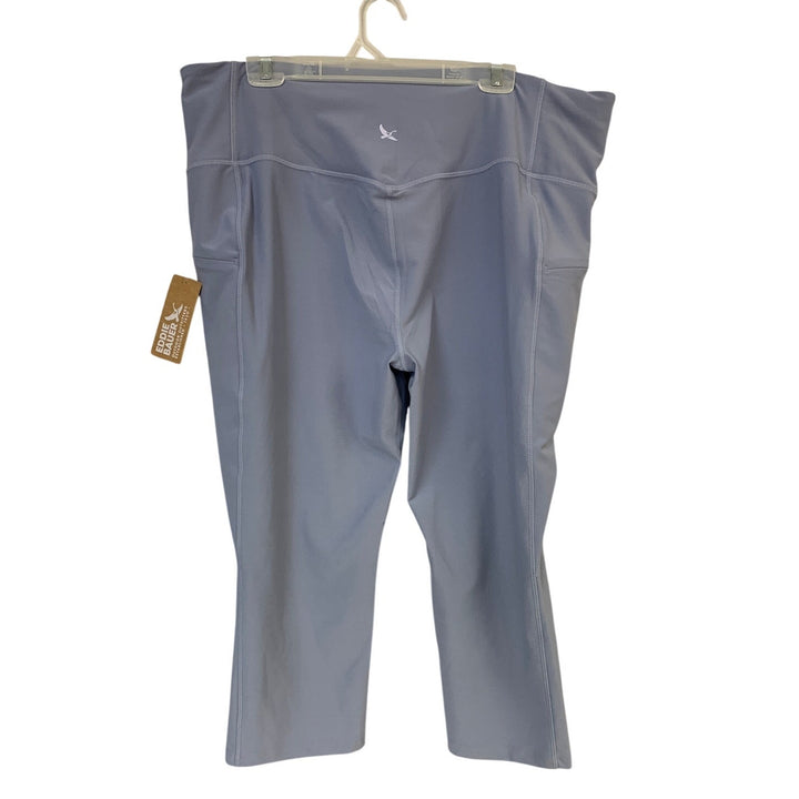 New Eddie Bauer Womens UPF 50+ Blue Trail Tight Hiking High Rise Capri Pants