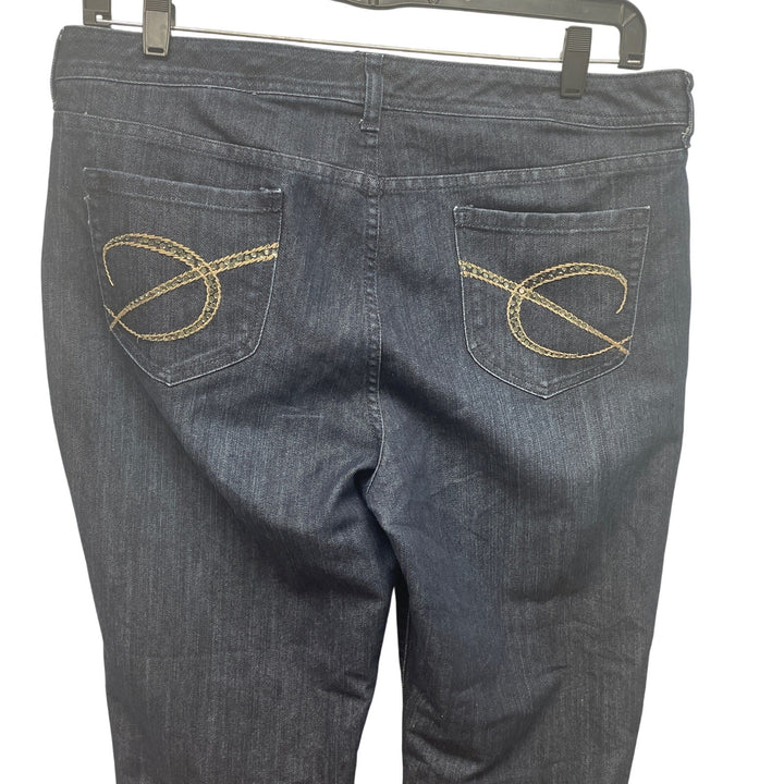 Chicos Platinum Size 3 16 Regular Alannis RG Stretch Cotton Denim Blue Jeans