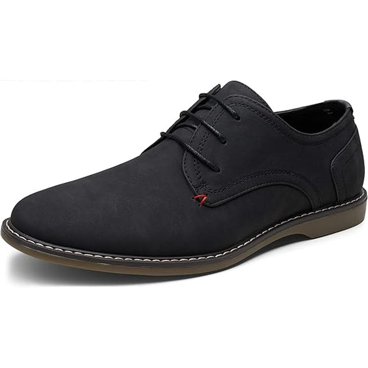 Jousen Mens Size 10.5 Black Faux Suede Oxford Business Casual Laced Dress Shoes