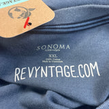 Hand Printed Upcycled Mens XXL Hydrangea Floral Long Sleeve Tee Shirt