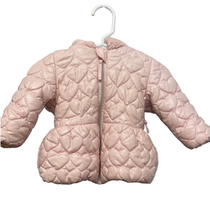 Rothschild 6-9 Months Light Pink 100% Polyester Lined Heart Puffer Coat