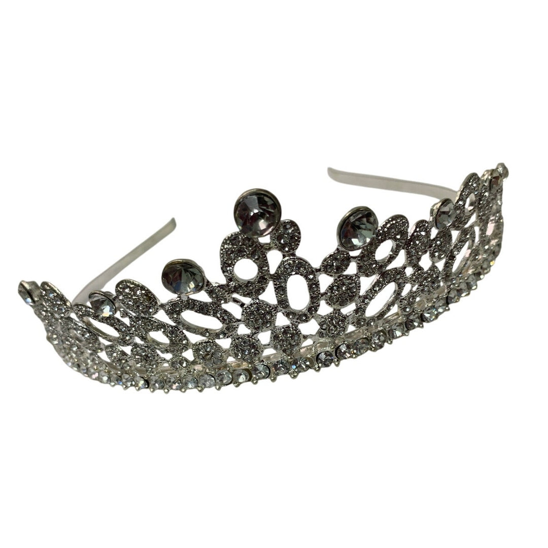 New Silver Sparkly Rhinestone Tiara Crown Bridal Quinceañera Sweet Sixteen Party