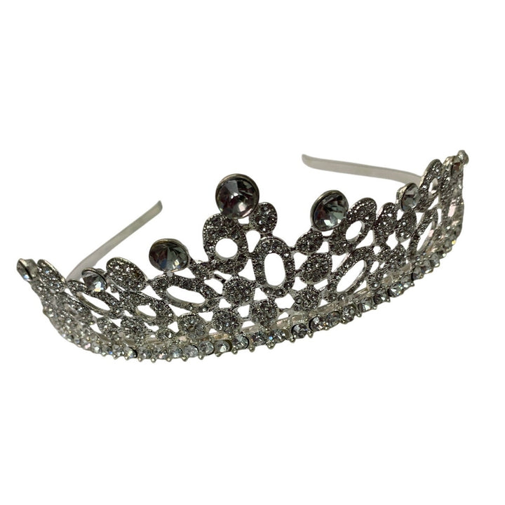 New Silver Sparkly Rhinestone Tiara Crown Bridal Quinceañera Sweet Sixteen Party
