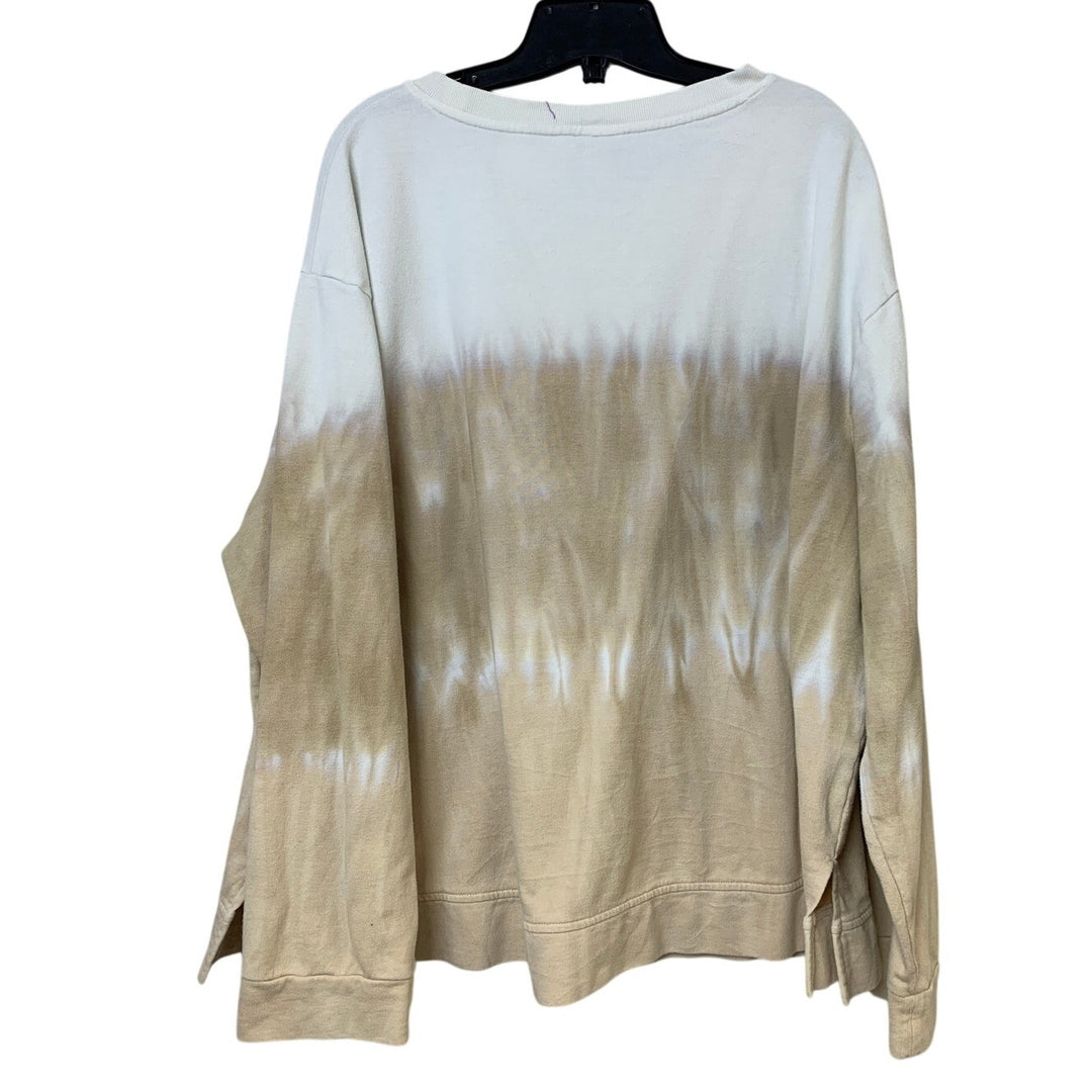 Upcycled Hand Printed Womens 1X Cheetah Print Cross Pray Long Sleeve Sweatshirt