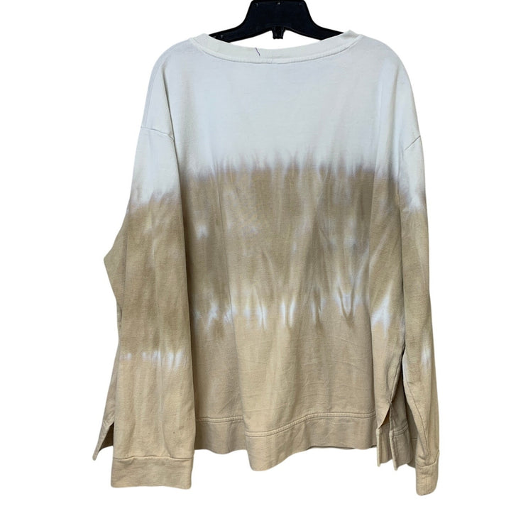 Upcycled Hand Printed Womens 1X Cheetah Print Cross Pray Long Sleeve Sweatshirt