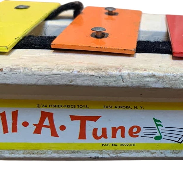Vintage 1964 Fisher Price Pull A Tune Xylophone Wooden Musical Instrument Toy