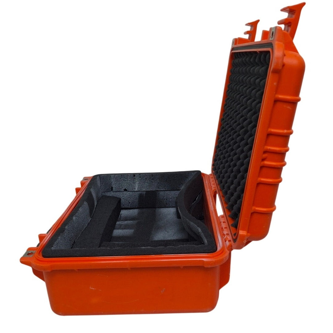 Heavy Duty Orange Plastic Equipment Carrying Case 16 x 13 x 7 w Handle