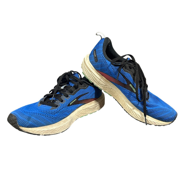 Brooks Revel Mens 10 Blue Black Mesh Lace Up Athletic Sneaker Shoes Good Cond