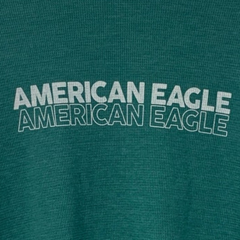 New American Eagle Mens Medium Super Soft Waffle Long Sleeve Crew Neck Tee Shirt