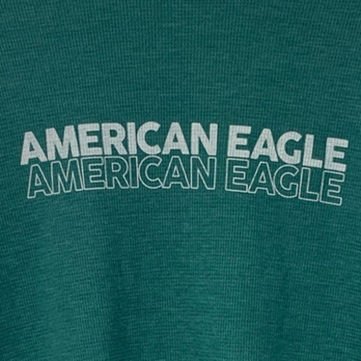 New American Eagle Mens Medium Super Soft Waffle Long Sleeve Crew Neck Tee Shirt