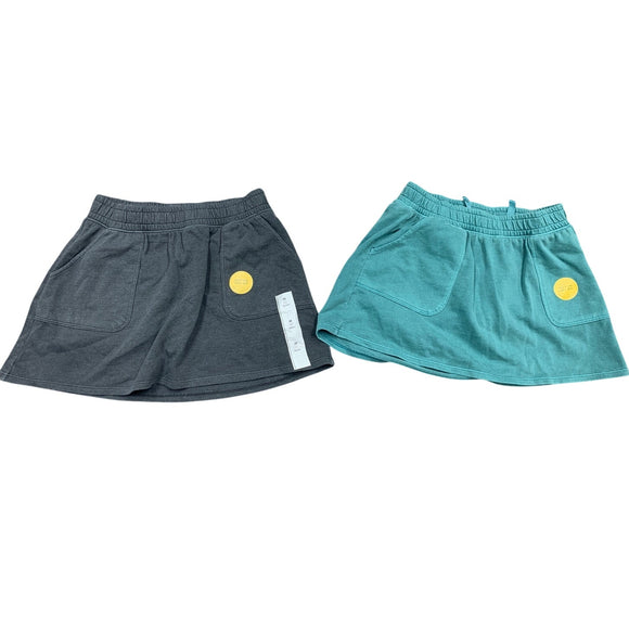 2 New Cat & Jack Girls Medium (8) Stretch PolyCotton Elastic Waist Short Skorts
