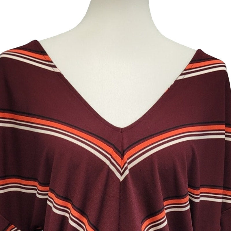 New Express Womens Medium PolySpandex Elastic Waist Half Sleeve V Neck Top
