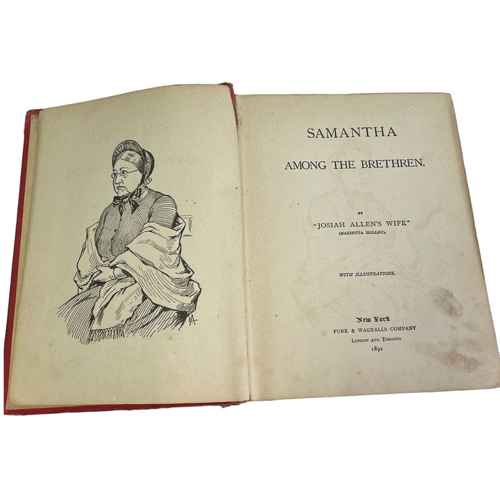 Antique 1892 Samantha Among the Brethren Josiah Allens Wife Marietta Holley Book