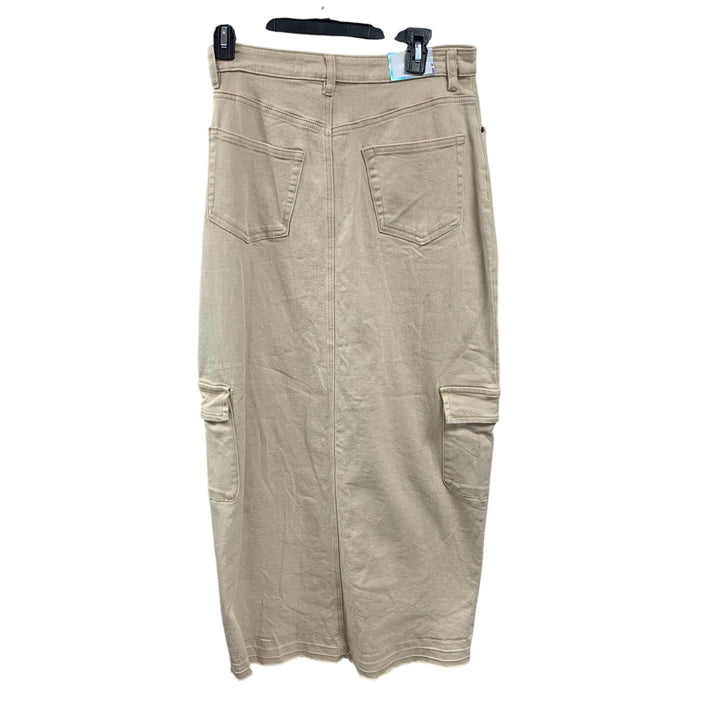 New Tinseltown Juniors Size 7 Hi Rise Stretch Cotton Long Khaki Denim Maxi Skirt