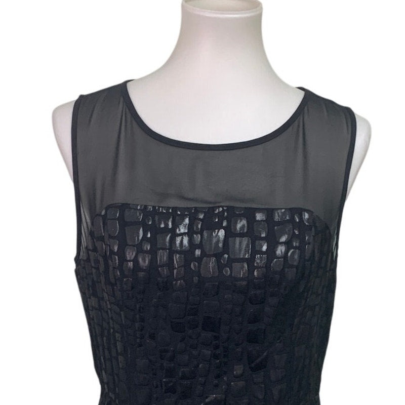 Mac + Jac Womens XL Black Faux Crocodile Sleeveless Side Zip Fit n Flare Dress