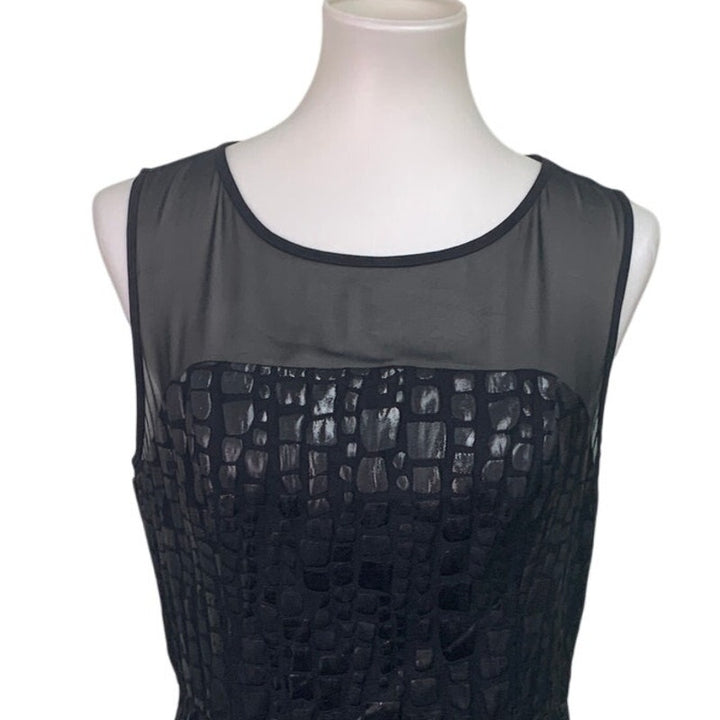 Mac + Jac Womens XL Black Faux Crocodile Sleeveless Side Zip Fit n Flare Dress