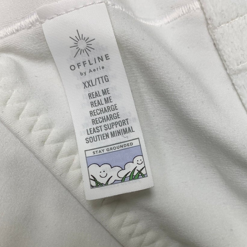 New Offline By Aerie Womens XXL White Padded Back Cut Out Athletic Sports Bra