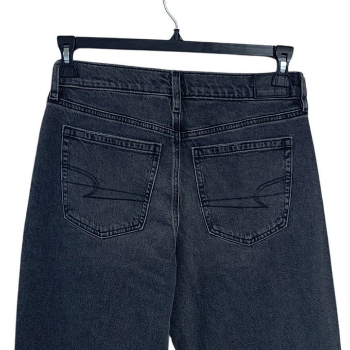 New American Eagle Womens Size 4 Gray High Rise Relaxed Straight Denim Jeans