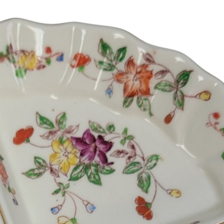 Vintage Made In Japan Floral Fine China Hand Painted Divided Plate Dish