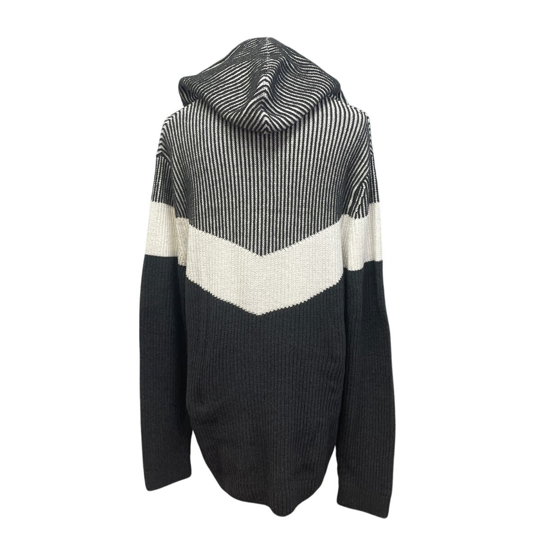 INC Womens XXL Black Gray Long Sleeve Acrylic Blend Hoodie Pullover Sweater