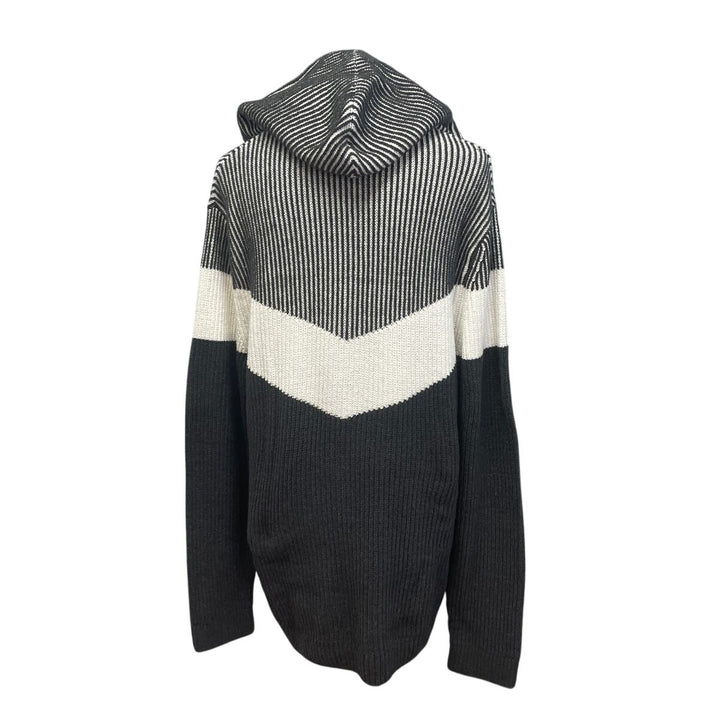 INC Womens XXL Black Gray Long Sleeve Acrylic Blend Hoodie Pullover Sweater